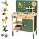 Banc de lucru pentru copii – joc de rol cu unelte din lemn