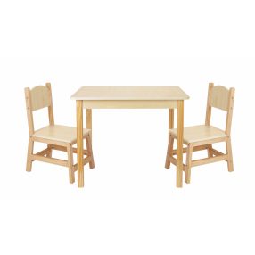 OOOK Masă din lemn de pin pentru copii cu 2 scaune