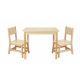 OOOK Masă din lemn de pin pentru copii cu 2 scaune